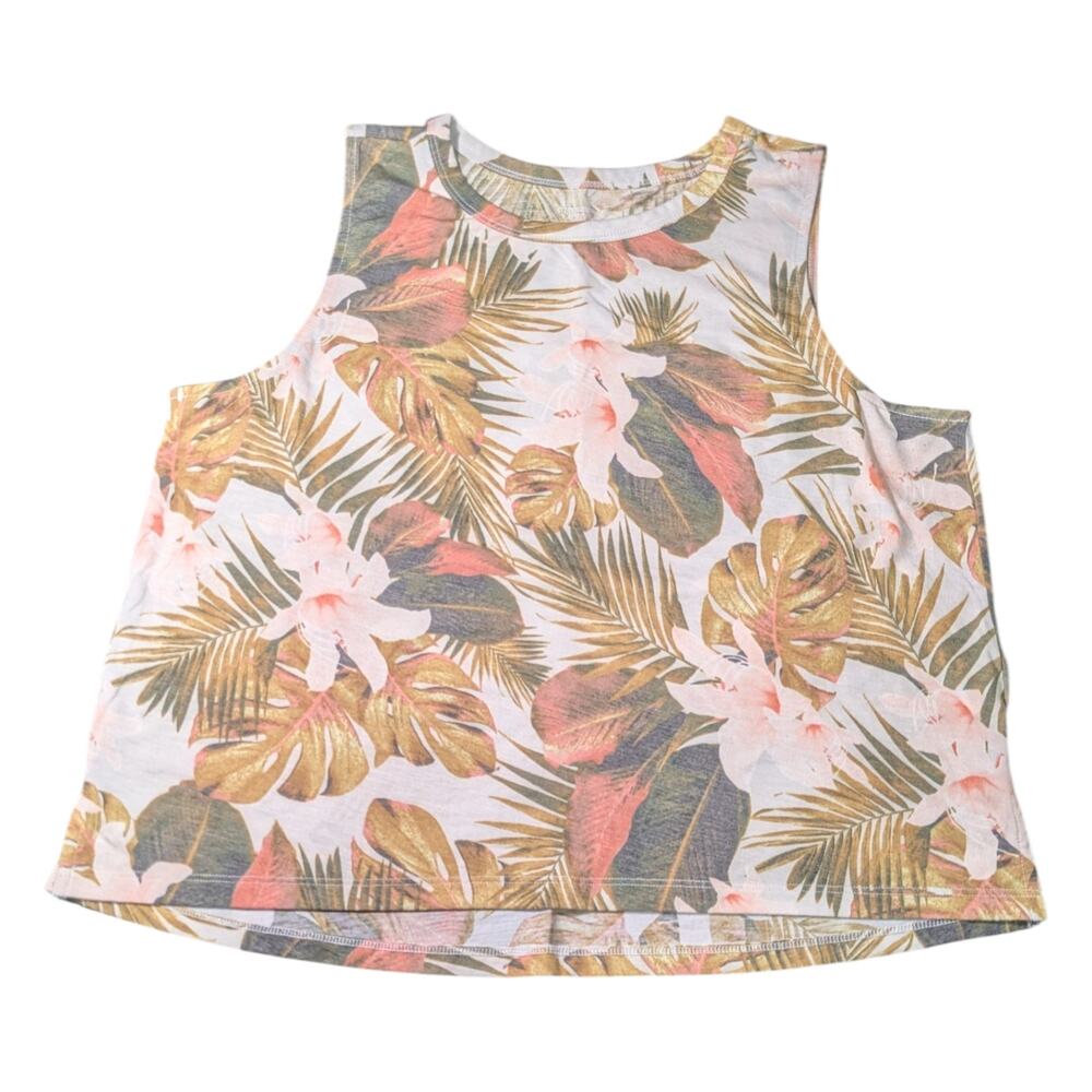 Women's Old Navy Active Tank Size L Go Dry Floral Design